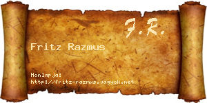 Fritz Razmus névjegykártya